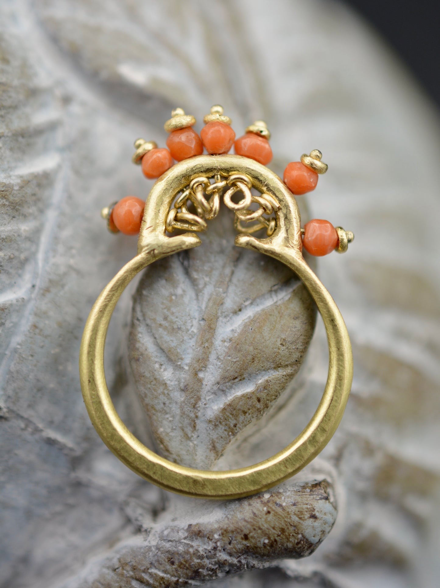 Beatrice Ring with Coral and Gold