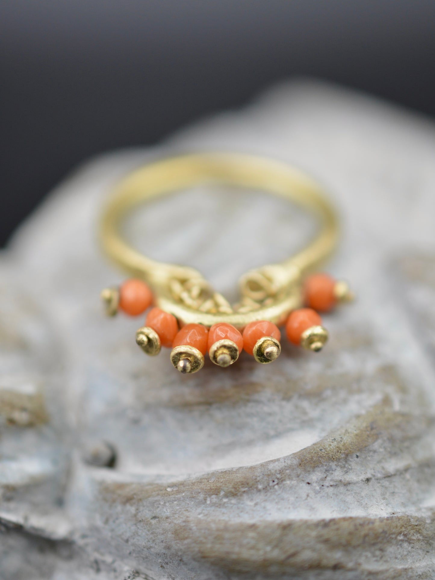 Beatrice Ring with Coral and Gold