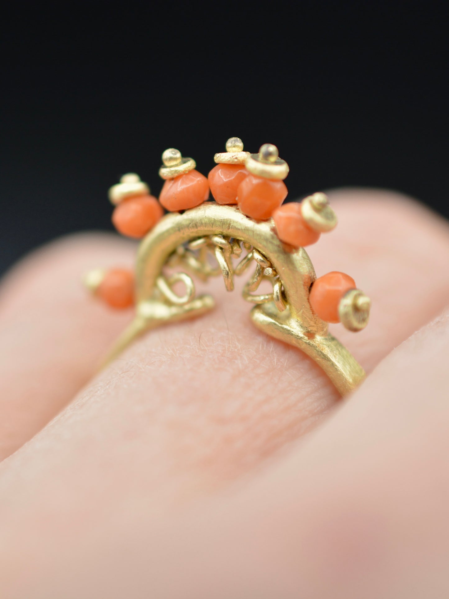 Beatrice Ring with Coral and Gold