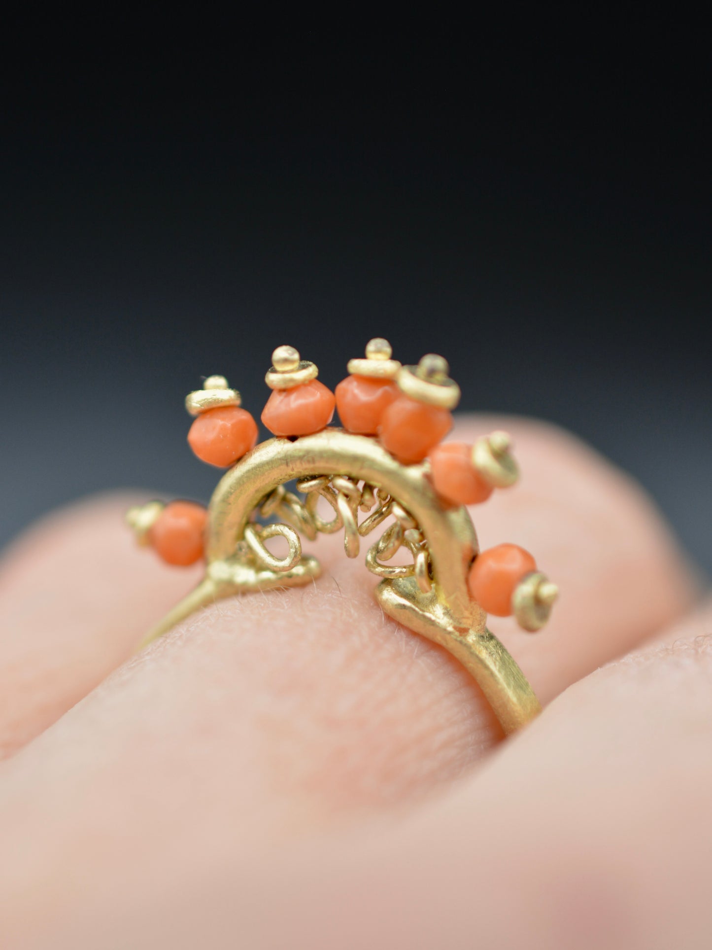 Beatrice Ring with Coral and Gold