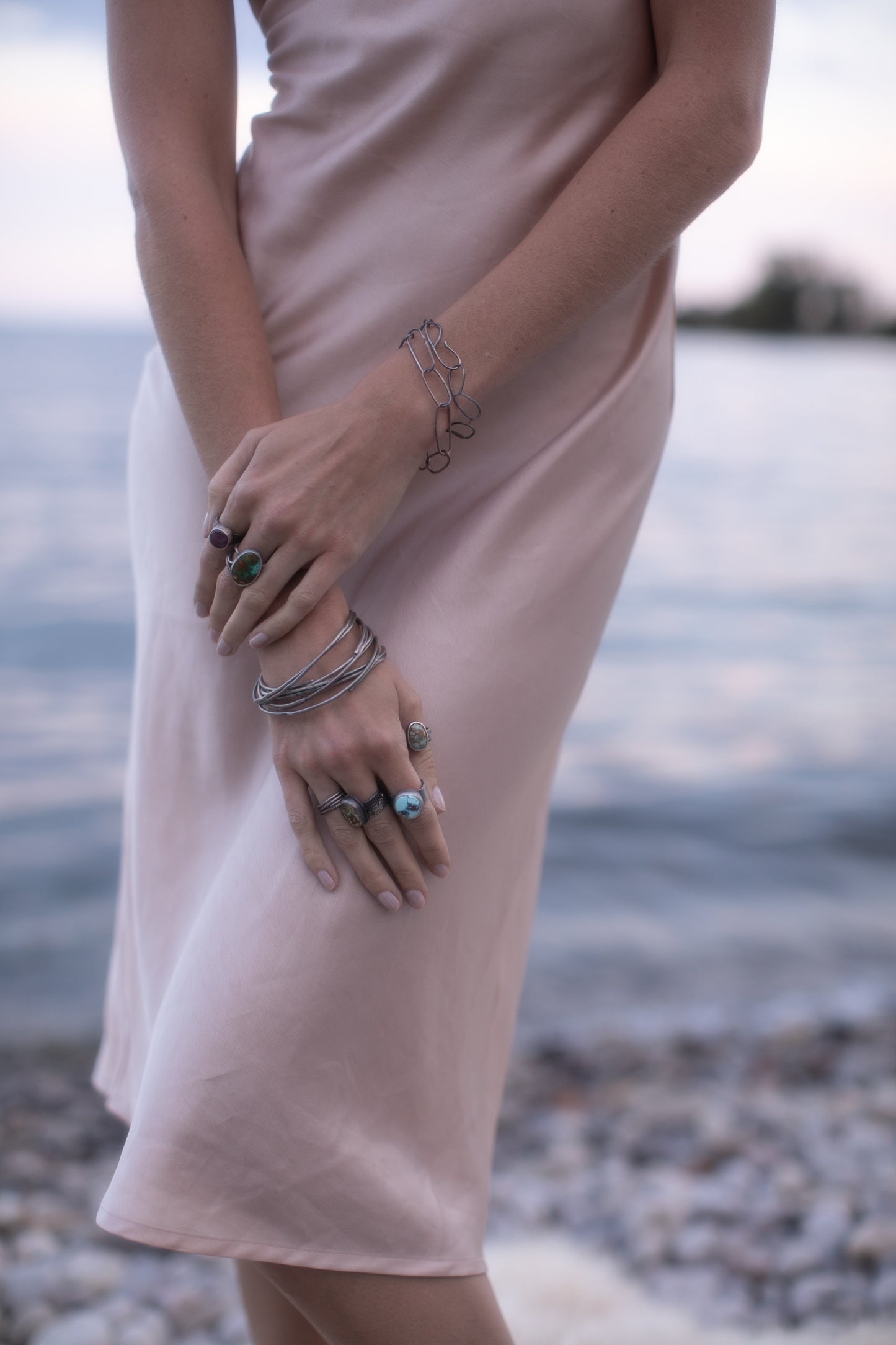 Silver 'B' Chain Bracelet