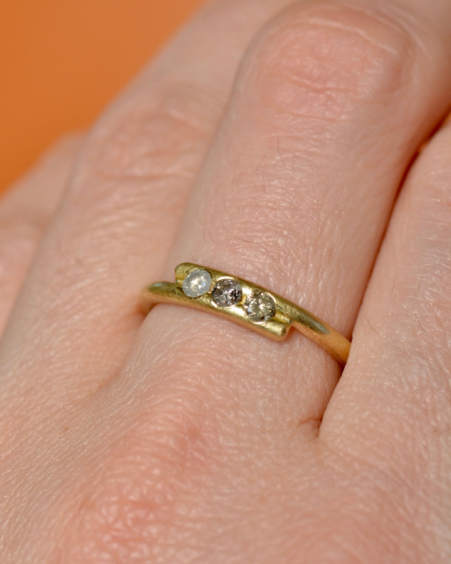 Diamond Vine Ring 18k Solid Gold