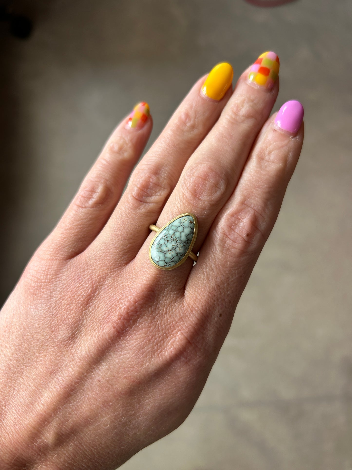 Miss Moffet Variscite Statement Ring | Handcrafted 18k Solid Gold