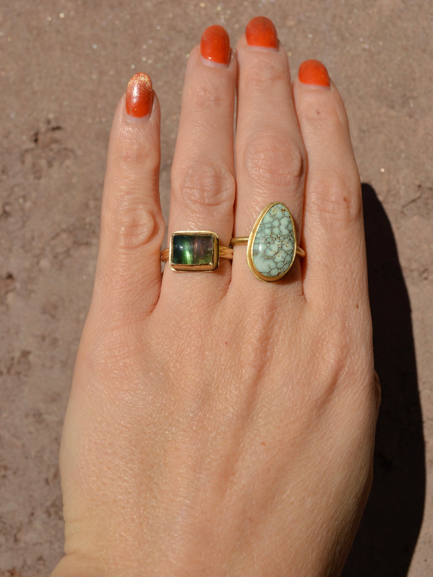 Watermelon Bicolour Tourmaline Ring | Handcrafted 18k Solid Gold