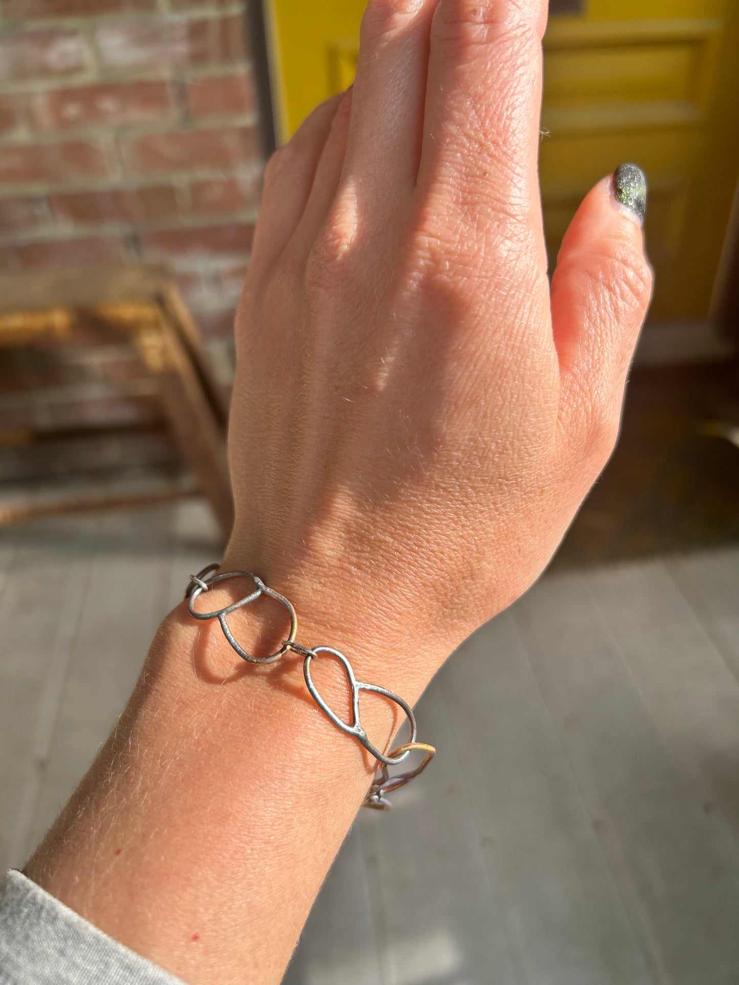 Silver 'B' Chain Bracelet