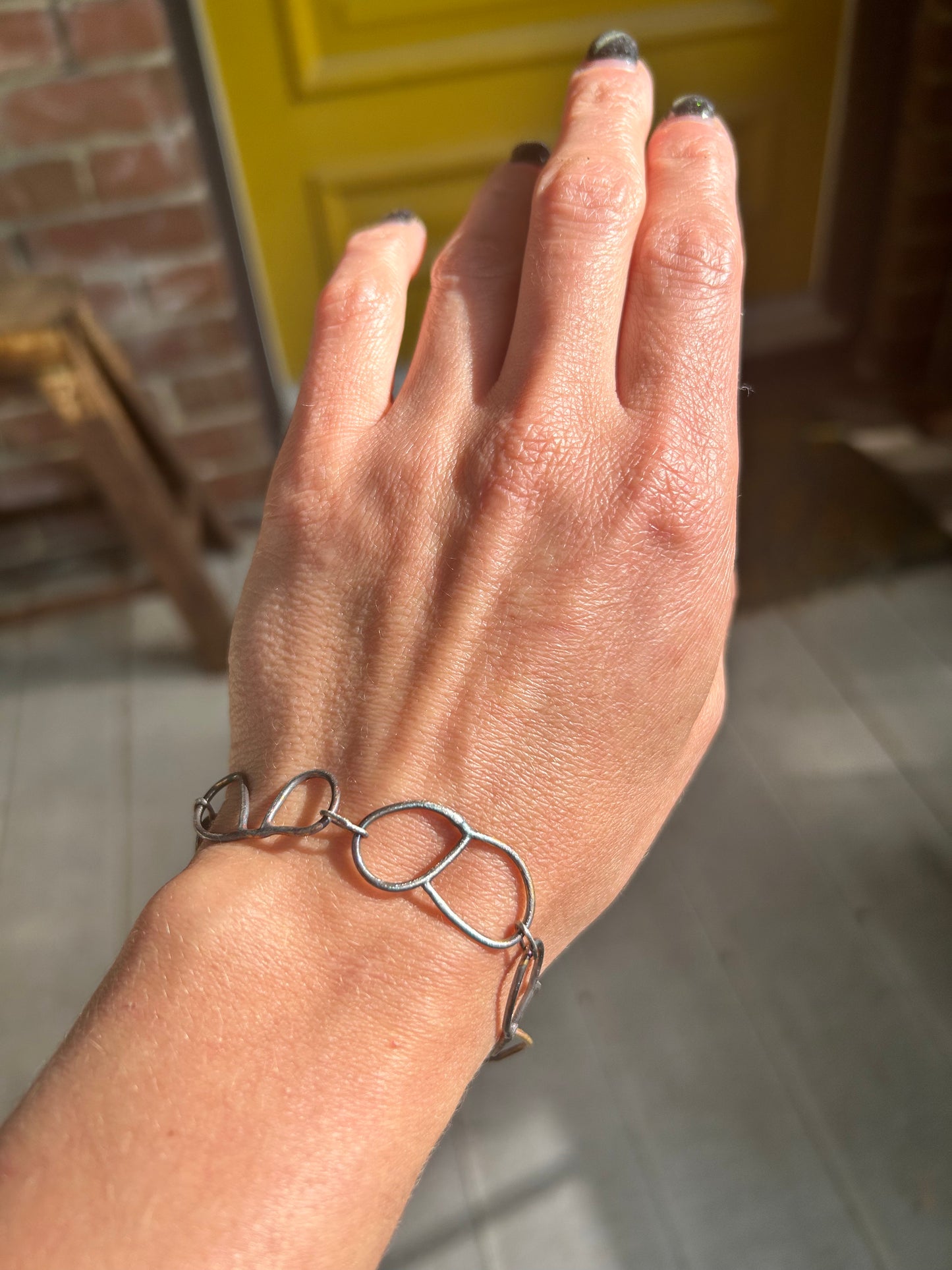 Silver 'B' Chain Bracelet