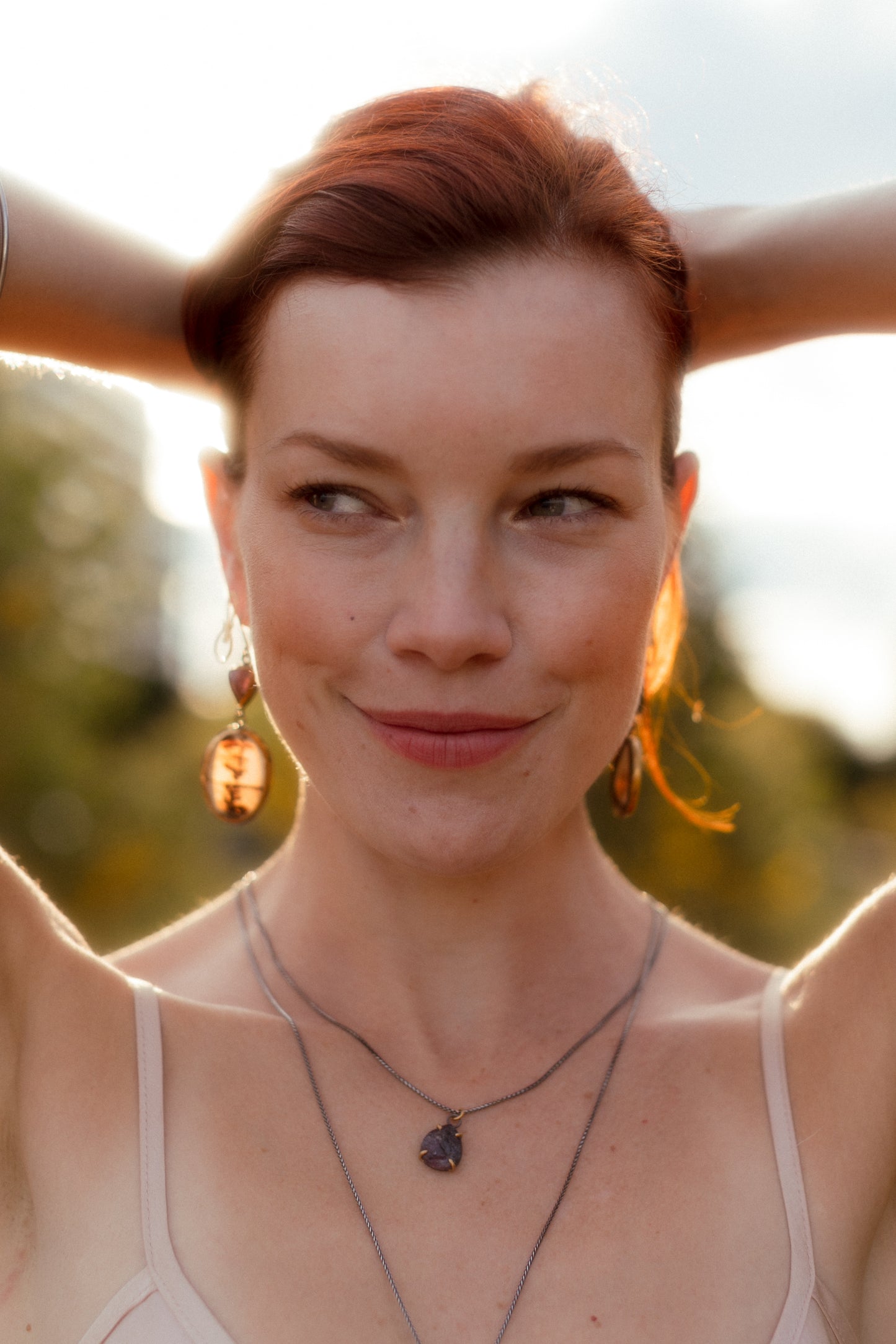 Poet Earrings Dendritic Agate & Tourmaline