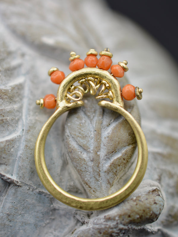Beatrice Ring with Coral and Gold