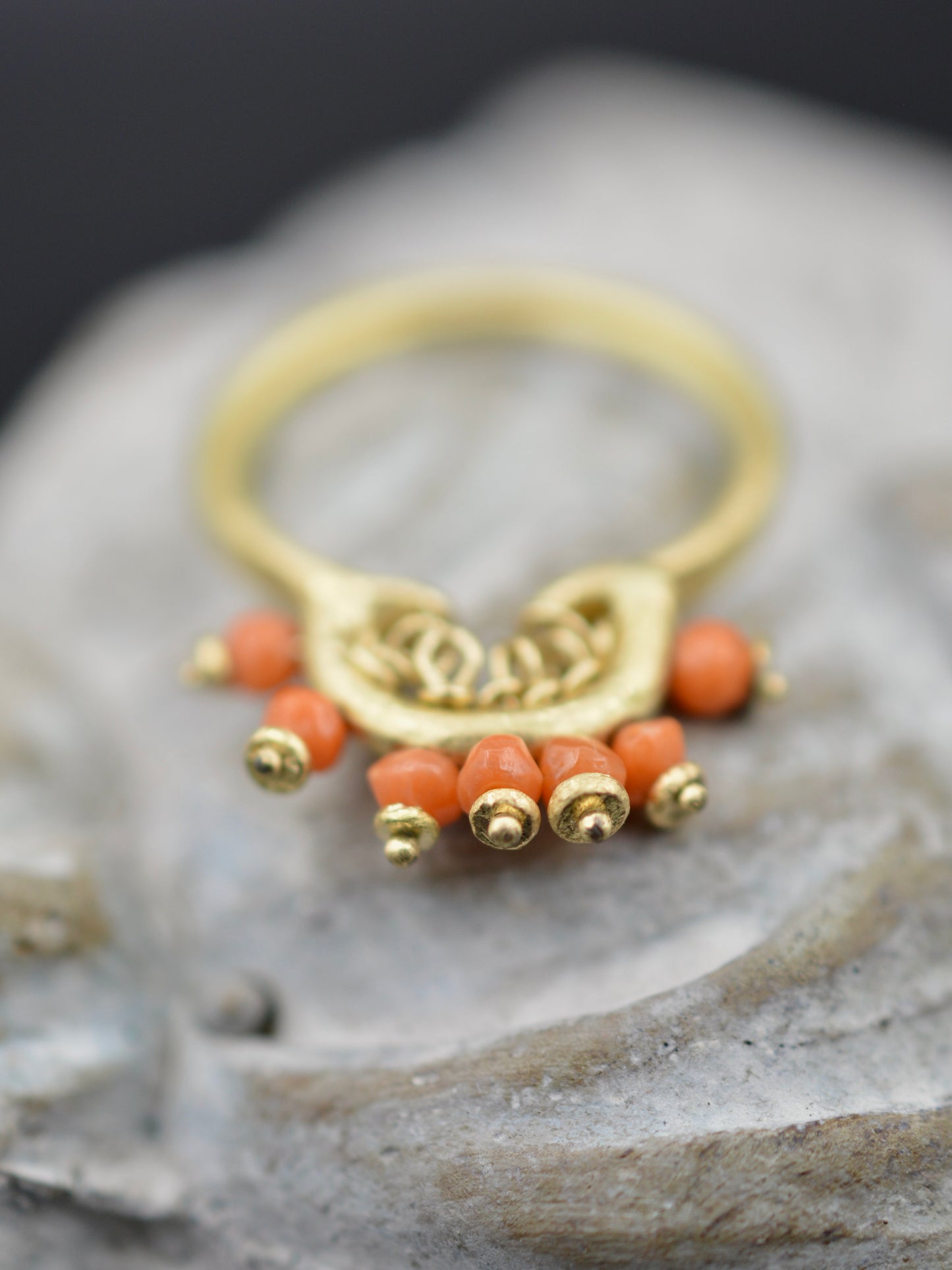 Beatrice Ring with Coral and Gold