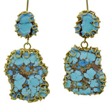 Lavender Turquoise Squiggle Statement Earrings