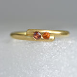 Gemstone Vine Ring 18k Solid Gold