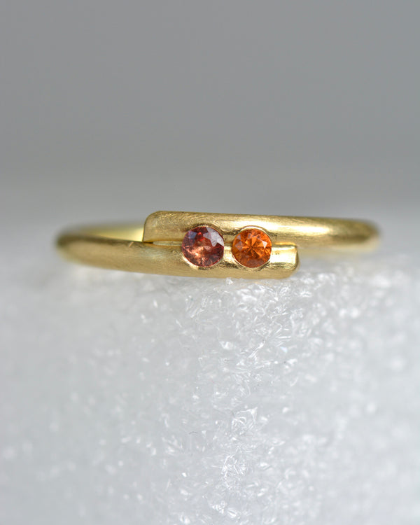 Gemstone Vine Ring 18k Solid Gold