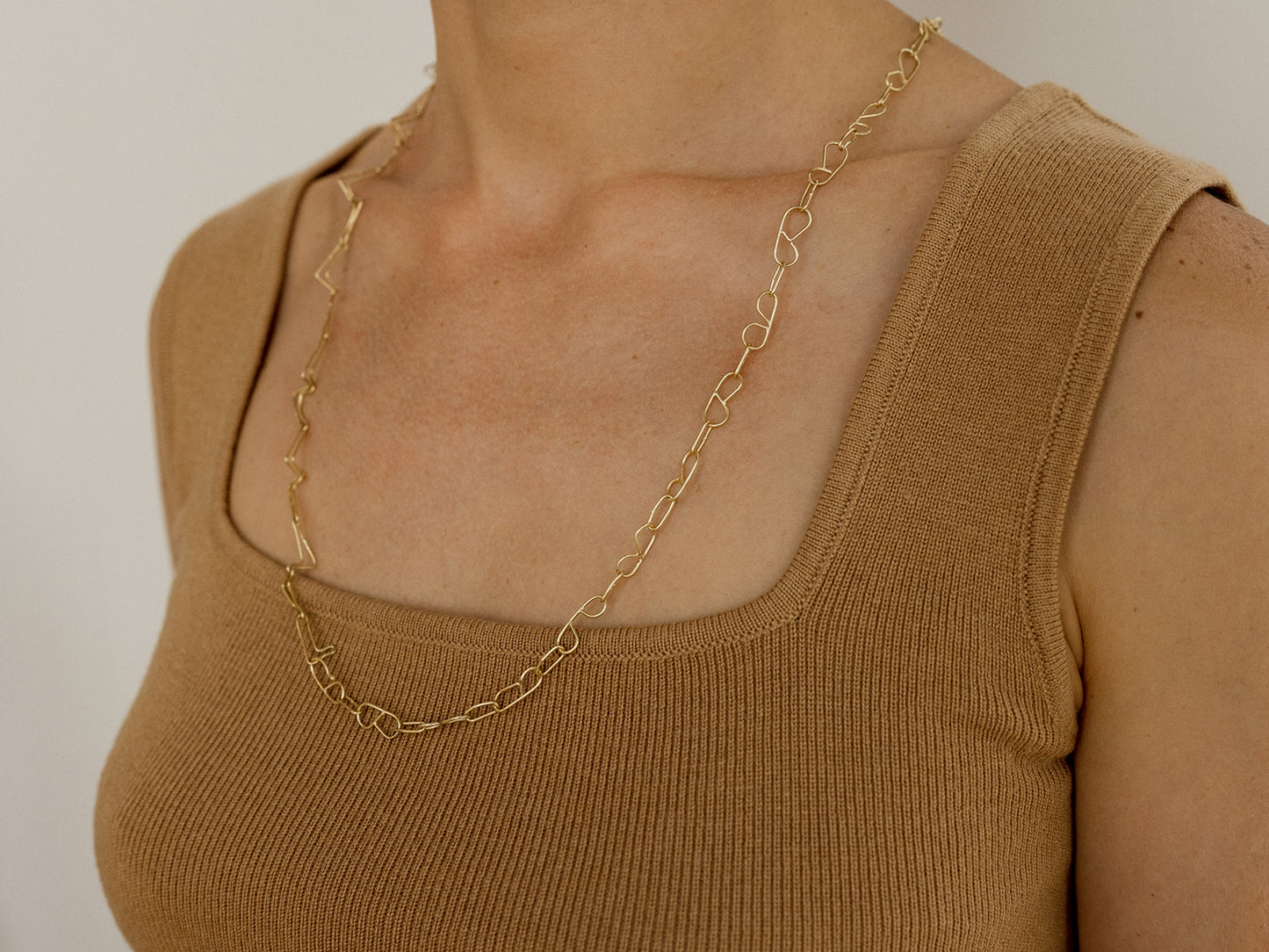 Gold Mini 'B' Chain Necklace