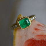 Colombian Emerald & Canadian Diamond Ring