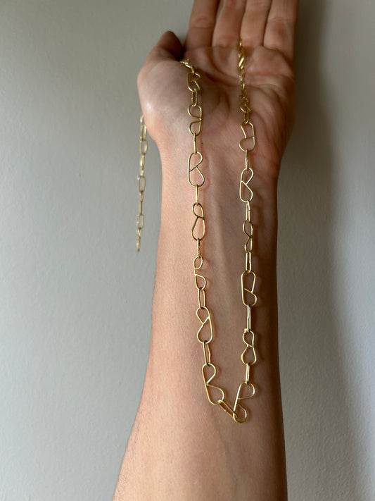 Gold Mini 'B' Chain Necklace