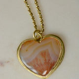 Creamsicle Dendritic Agate Heart Pendant