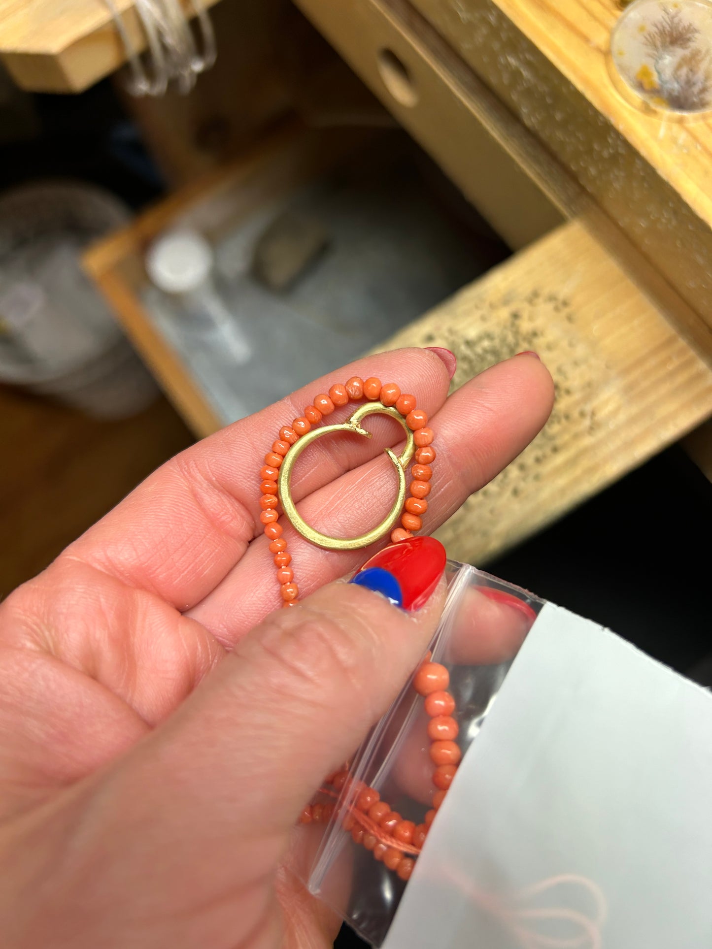 Beatrice Ring with Coral and Gold