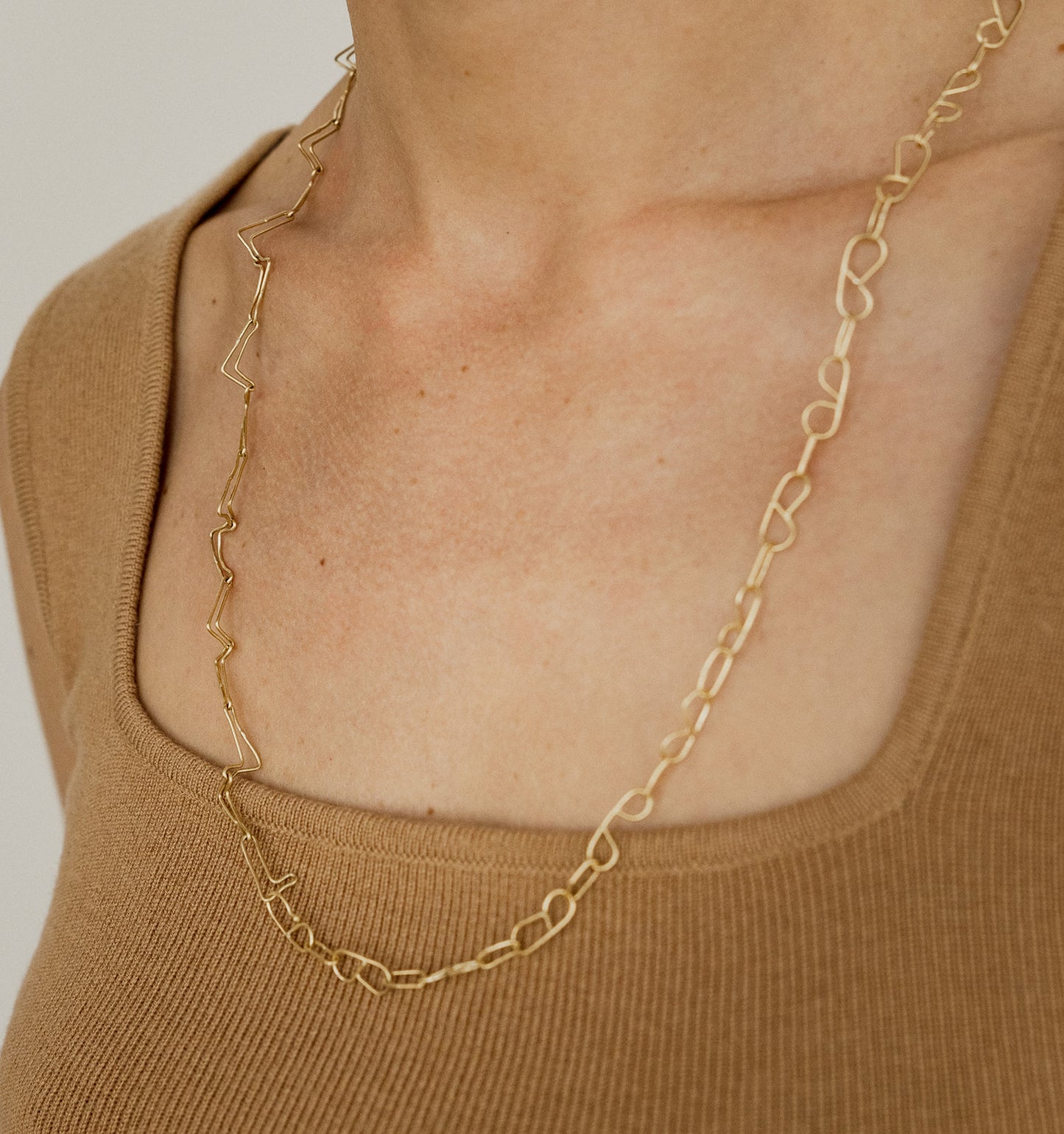 Gold Mini 'B' Chain Necklace