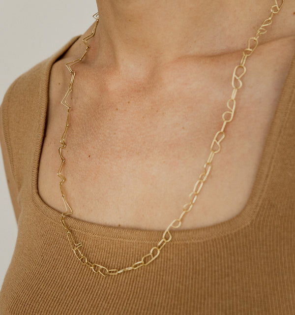 Gold 'B' Chain Necklace