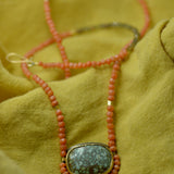 Variscite, Antique Coral & Sapphire Beaded Necklace