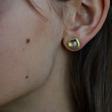 Watermelon Tourmaline Checkerboard Studs
