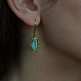 Emerald Squiggle Drop Earrings