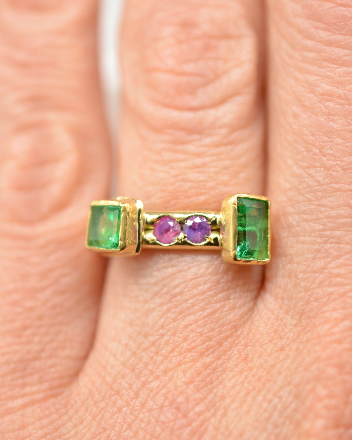 Emerald Seesaw Ring