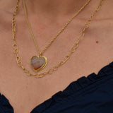 Creamsicle Dendritic Agate Heart Pendant