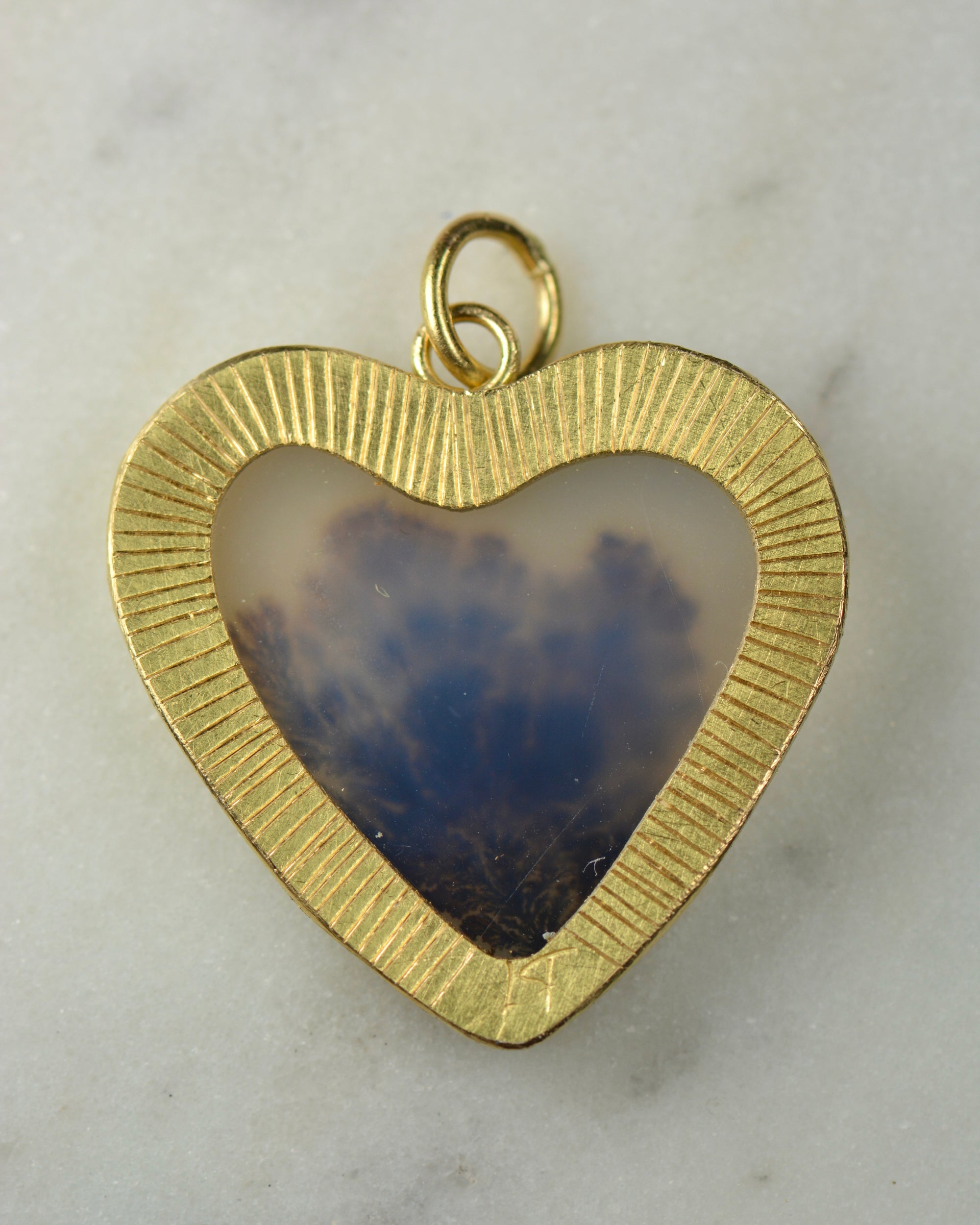 Black Dendritic Agate Heart & Opal Beaded Necklace | Handcrafted 18k Gold