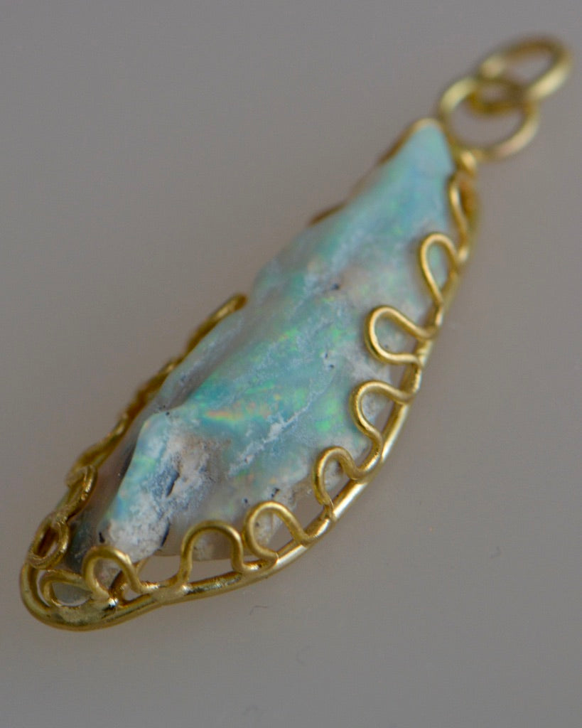 Opal Specimen Squiggle Pendant II