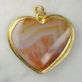Creamsicle Dendritic Agate Heart Pendant