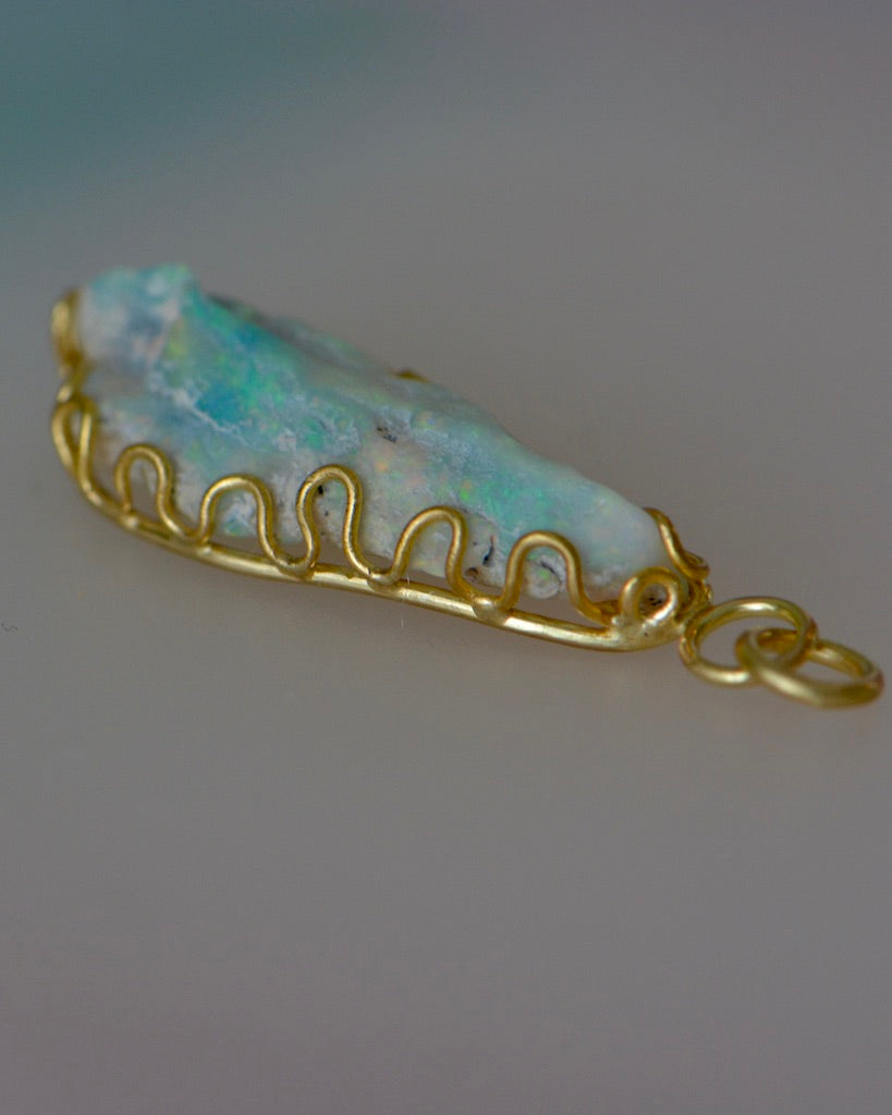 Opal Specimen Squiggle Pendant II