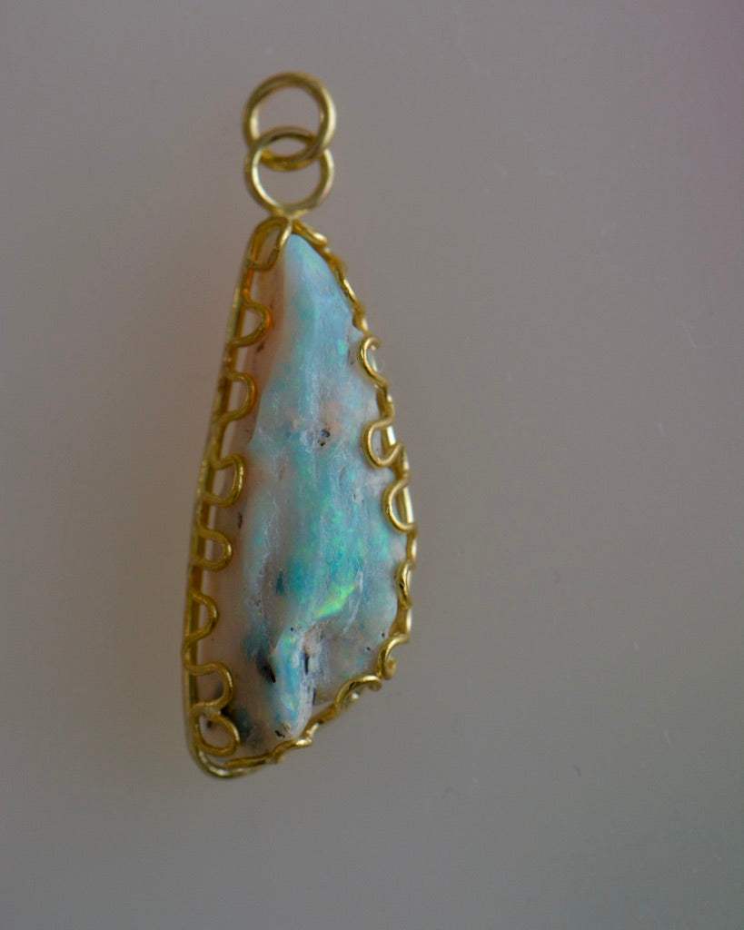 Opal Specimen Squiggle Pendant II