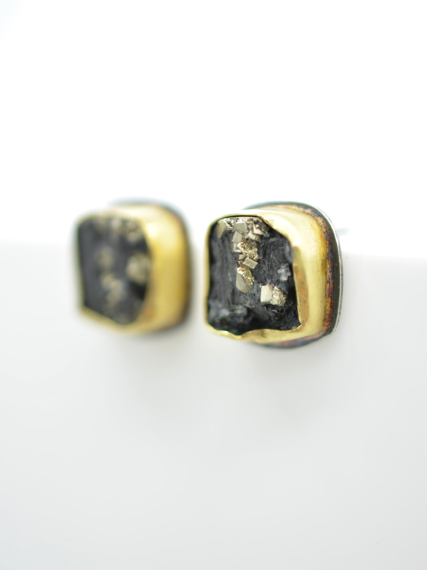 Pyrite Slate Stud Earrings