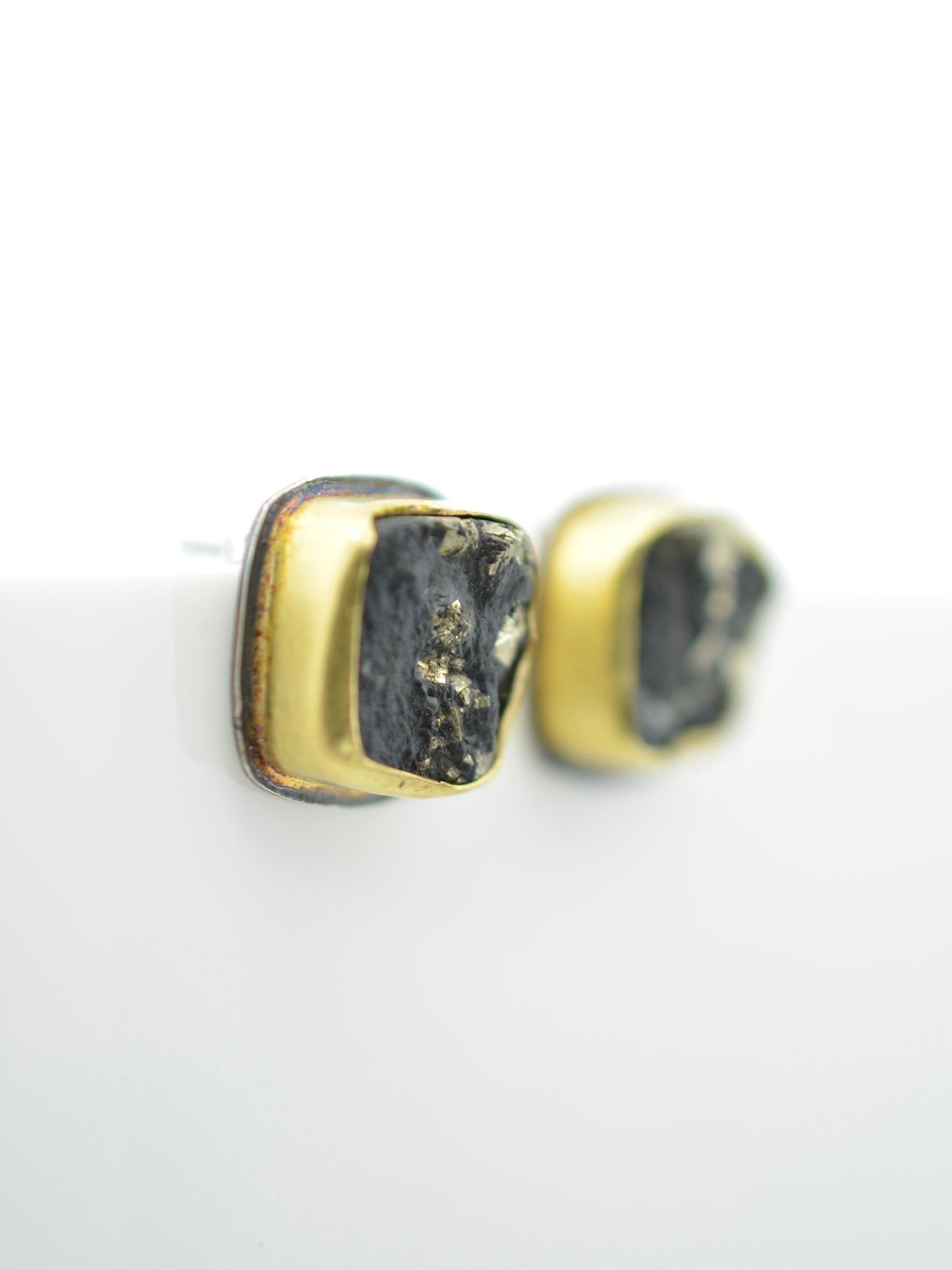 Pyrite Slate Stud Earrings