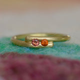 Gemstone Vine Ring 18k Solid Gold
