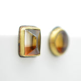 Cognac Bi-Colour Topaz Stud Earrings
