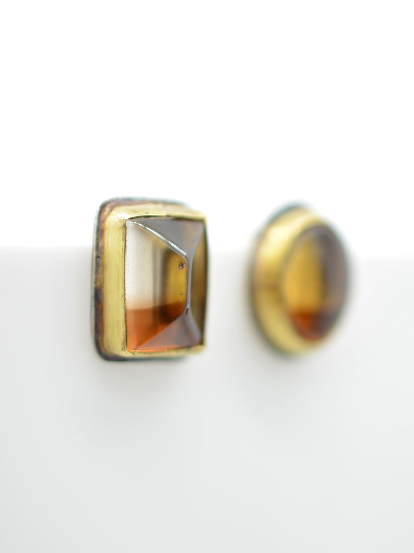 Cognac Bi-Colour Topaz Stud Earrings