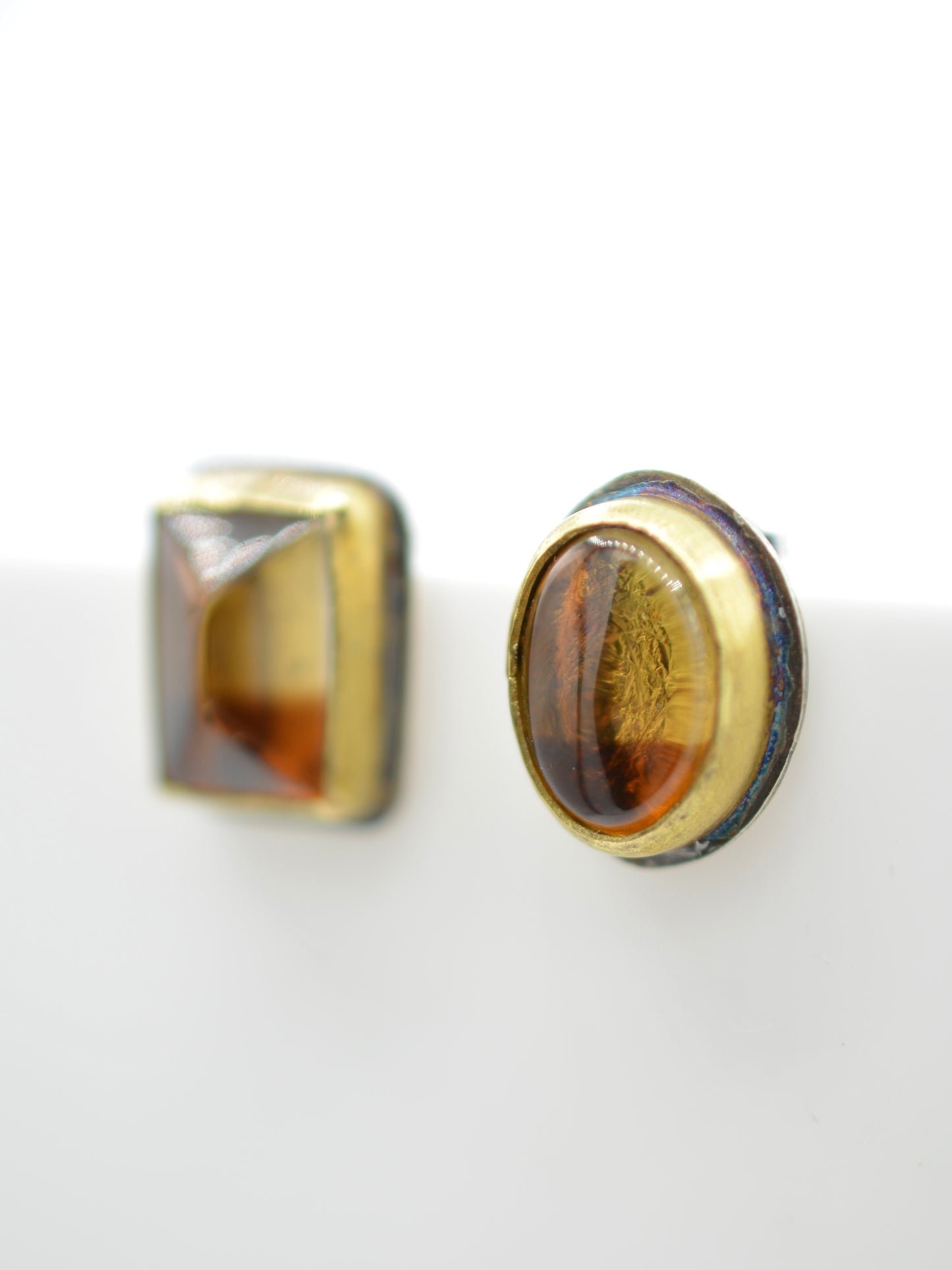 Cognac Bi-Colour Topaz Stud Earrings