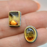 Cognac Bi-Colour Topaz Stud Earrings