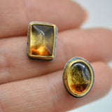 Cognac Bi-Colour Topaz Stud Earrings