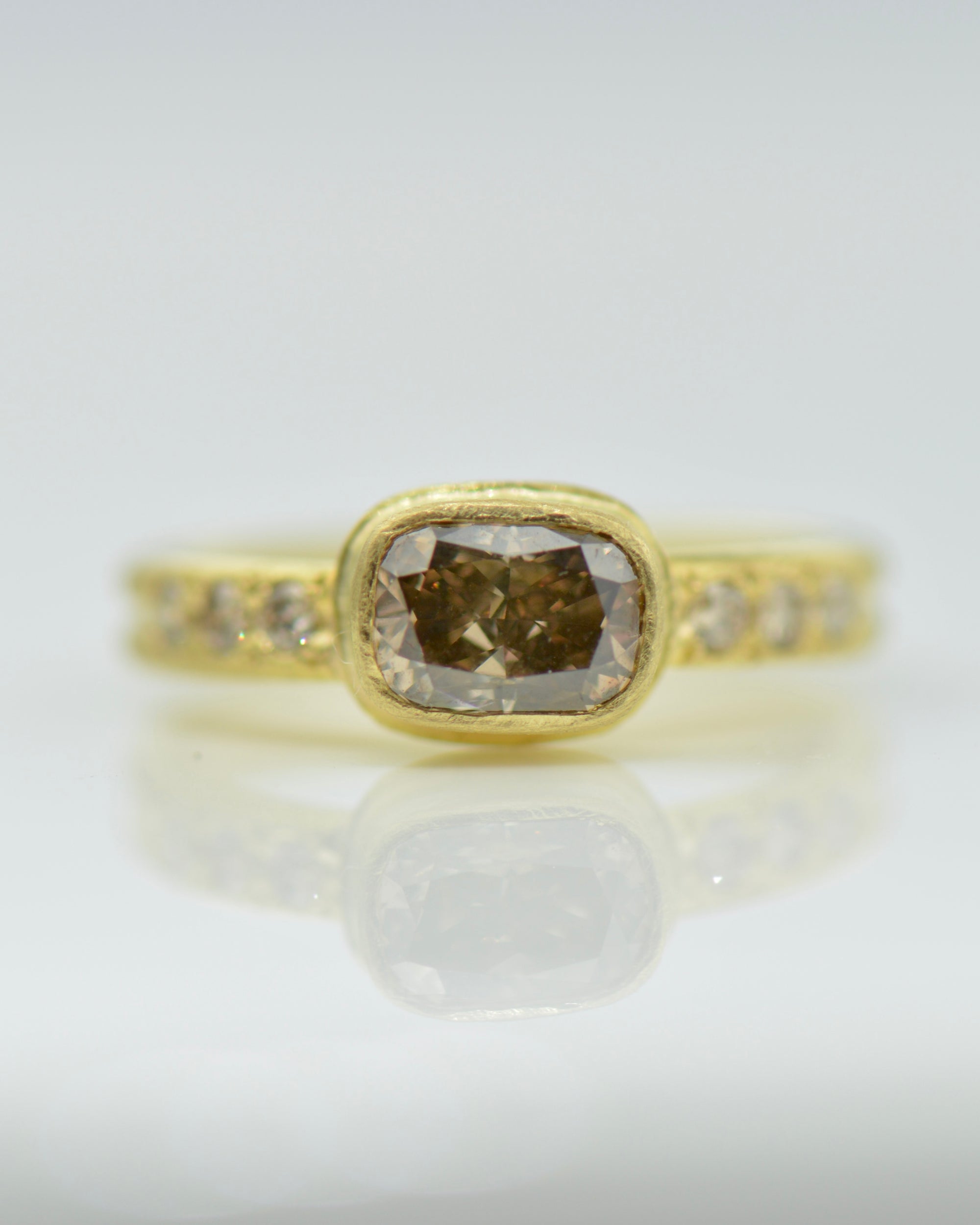 Canadian Champagne Diamond Solitaire Ring 1.13ct | Handcrafted 18k Gold