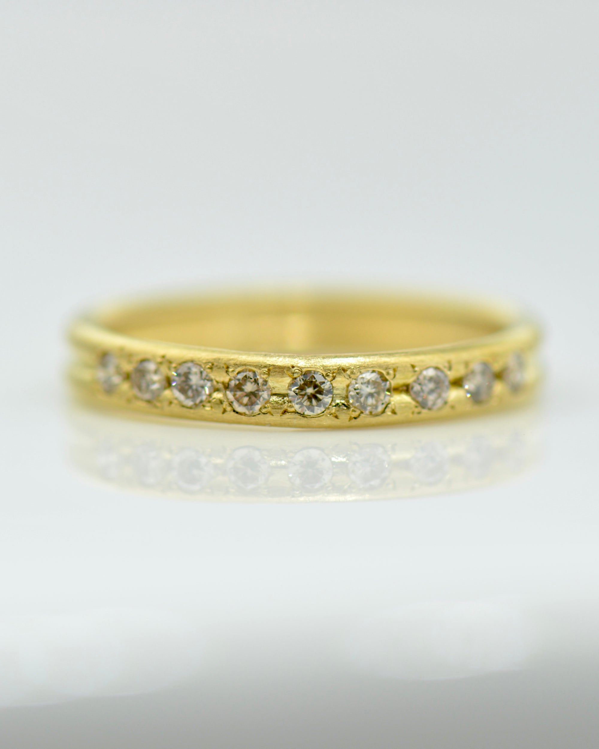 Canadian Diamond Half Moon Ring | Handcrafted 18k Gold