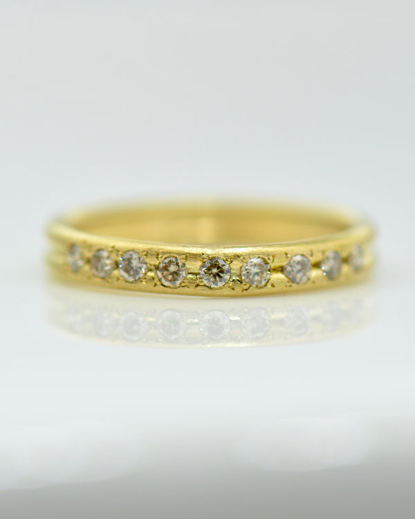 Canadian Diamond Half Moon Ring | Handcrafted 18k Gold