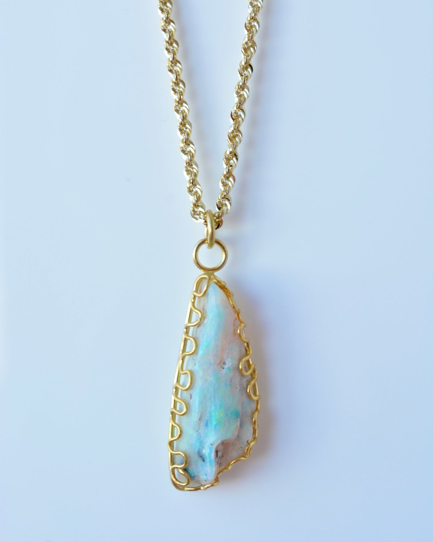 Opal Specimen Squiggle Pendant II