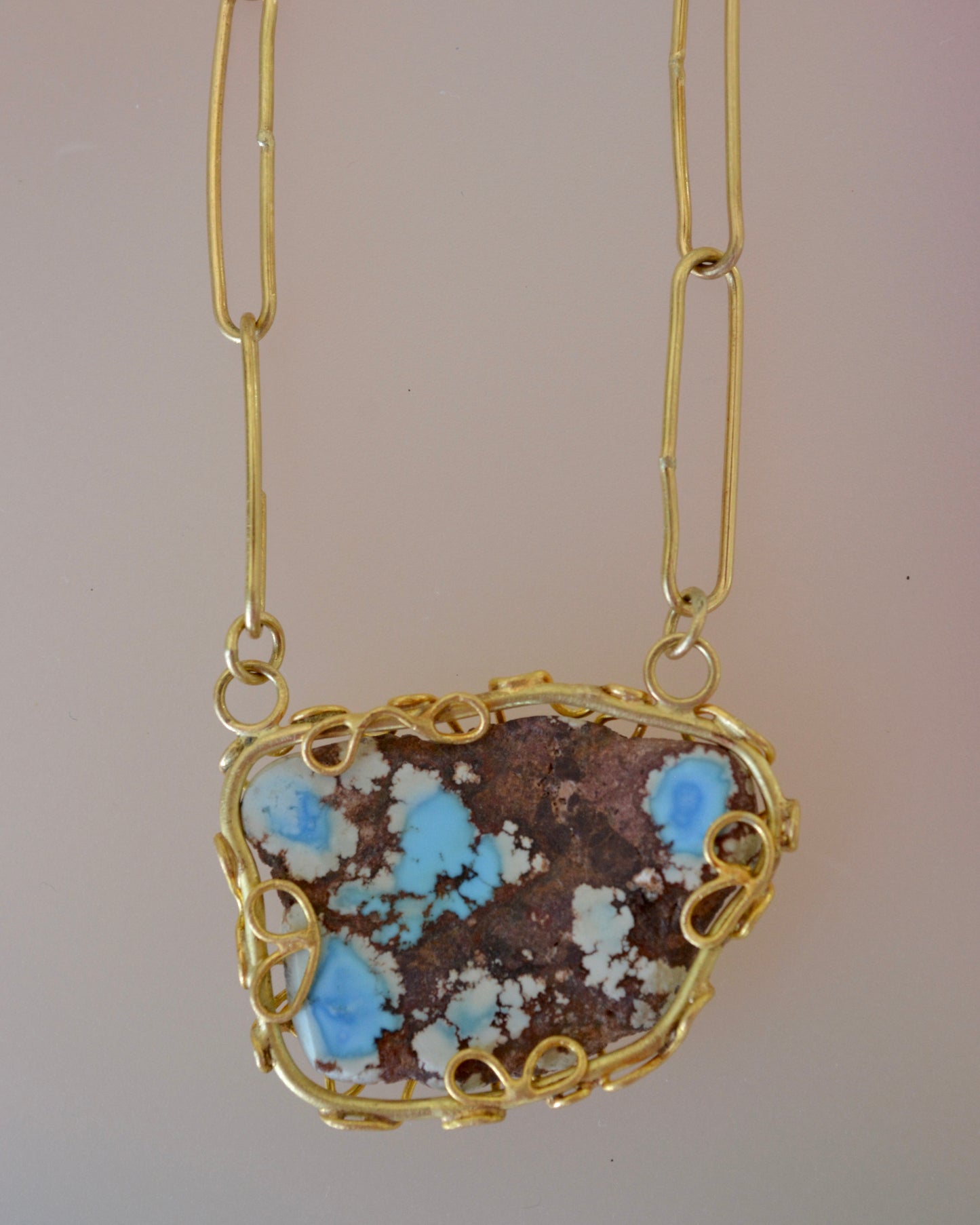 Lavender Turquoise Squiggle Necklace