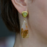 Dendritic Agate and Vesuvianite Earrings