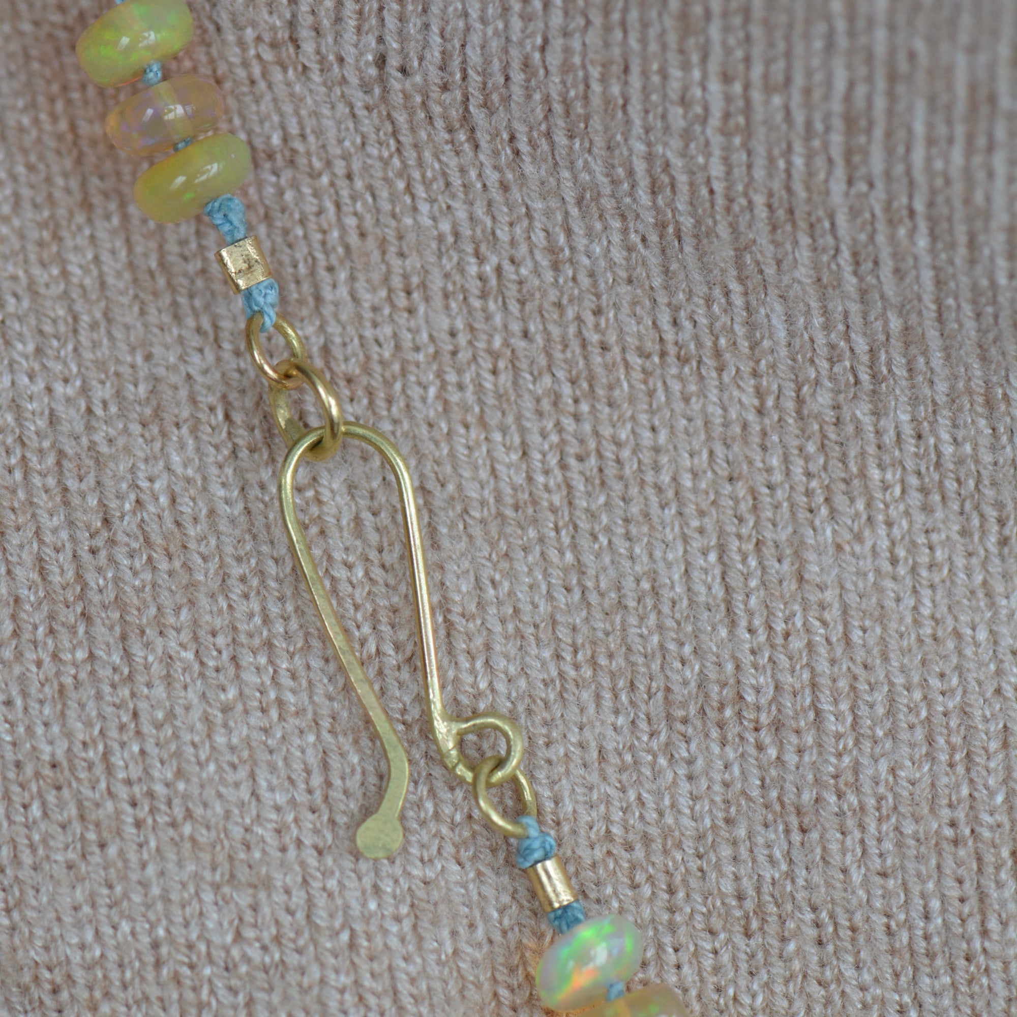 Dendritic Agate & Opal Bead Splotch Statement Necklace | Handcrafted Silver, 22k & 18k Gold