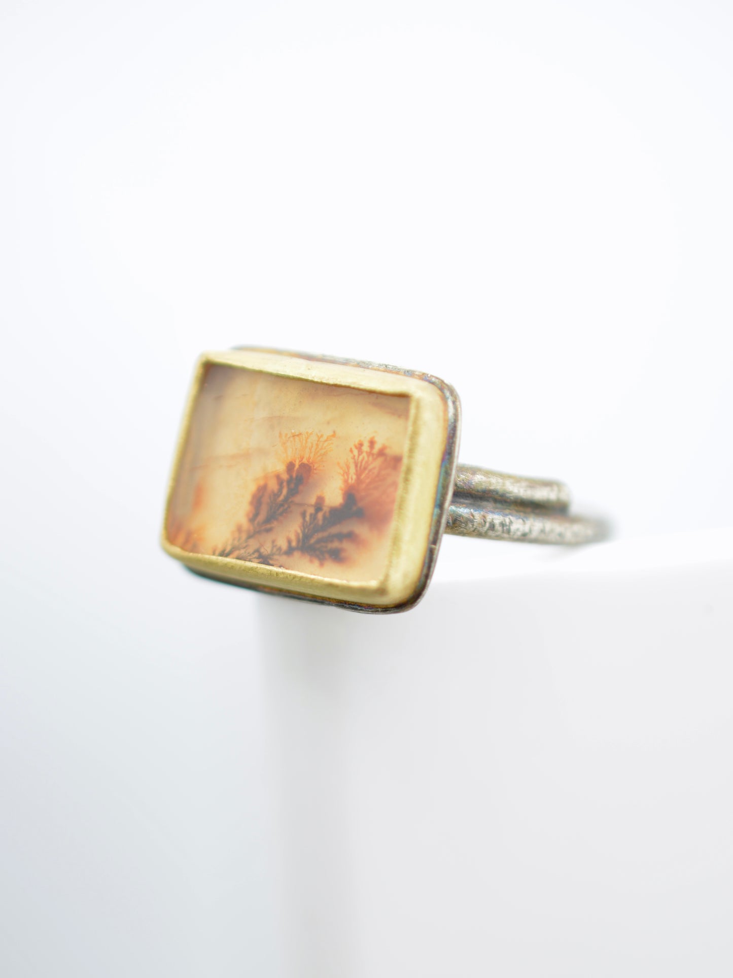 Dendritic Agate Vine Ring Rectangle