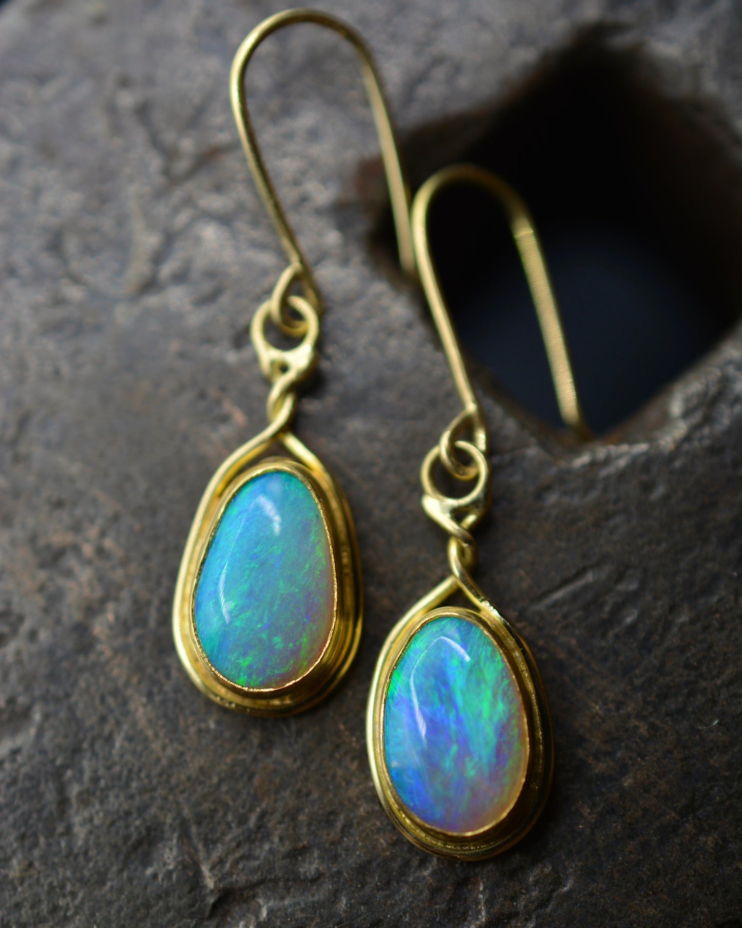 Opal Twist Drop Earrings